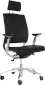 Amstyle Leder-Chefsessel Serie 8 Alu, schwarz